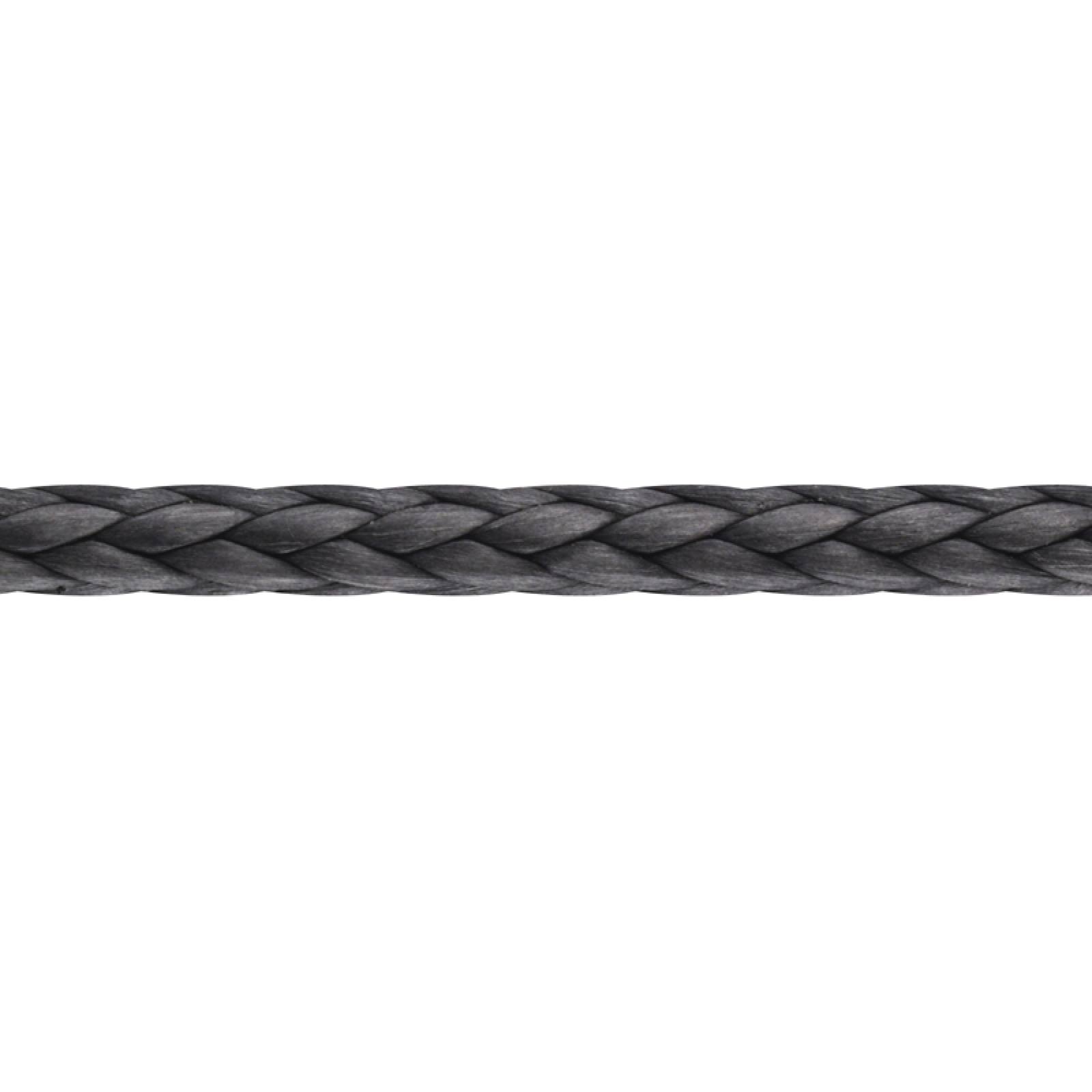 6mm 12-Strand Braided Black Dyneema Rope